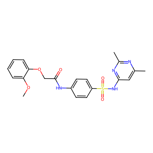 N-{4-[(2,6-dimethylpyrimidin-4-yl)sulfamoyl]phenyl}-2-(2-methoxyphenoxy)acetamide structure