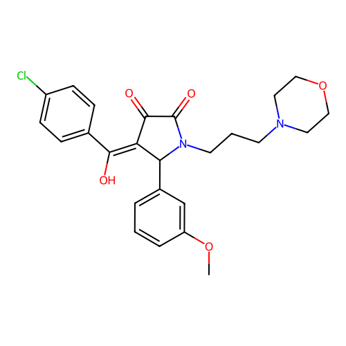 4-(4-chlorobenzoyl)-3-hydroxy-5-(3-methoxyphenyl)-1-(3-morpholinopropyl)-1H-pyrrol-2(5H)-one structure