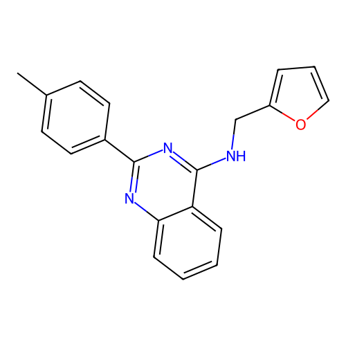 N-(2-furylmethyl)-2-(4-methylphenyl)-4-quinazolinamine structure