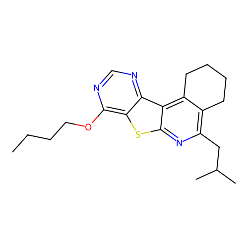 8-butoxy-5-isobutyl-1,2,3,4-tetrahydropyrimido[4',5':4,5]thieno[2,3-c]isoquinoline structure
