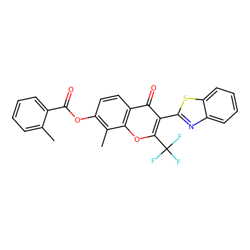 [3-benzothiazol-2-yl-8-methyl-4-oxo-2-(trifluoromethyl)chromen-7-yl] 2-methylbenzoate structure
