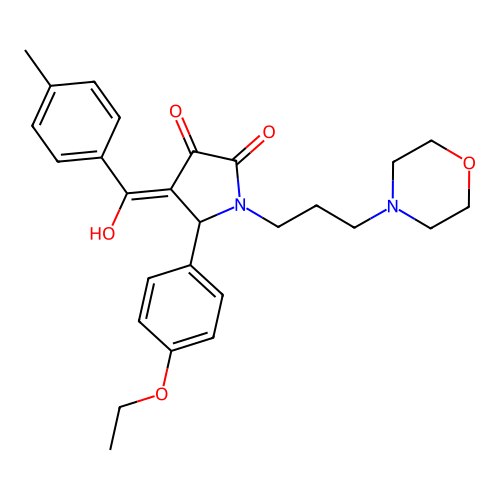 (4E)-5-(4-ethoxyphenyl)-4-[hydroxy(4-methylphenyl)methylidene]-1-[3-(morpholin-4-yl)propyl]pyrrolidine-2,3-dione structure