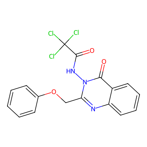 2,2,2-trichloro-N-(4-oxo-2-(phenoxymethyl)quinazolin-3(4H)-yl)acetamide structure
