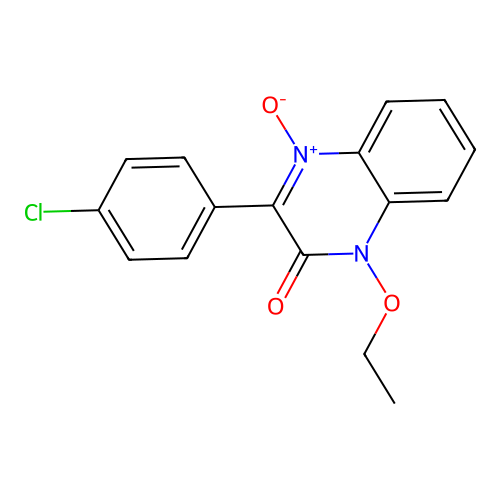 3-(4-chlorophenyl)-1-ethoxyquinoxalin-2(1H)-one 4-oxide structure