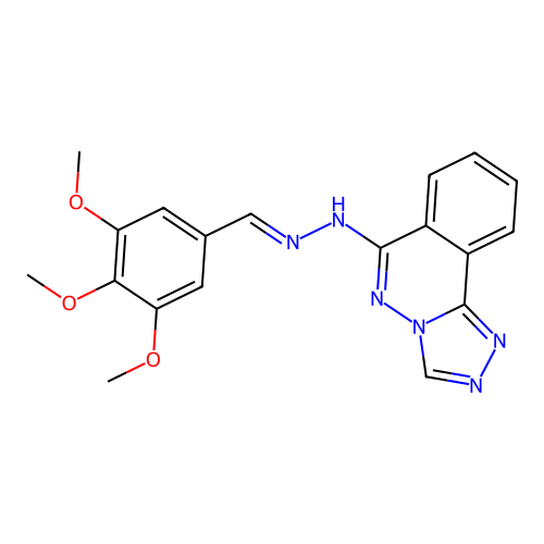 (E)-6-(2-(3,4,5-trimethoxybenzylidene)hydrazinyl)-[1,2,4]triazolo[3,4-a]phthalazine structure