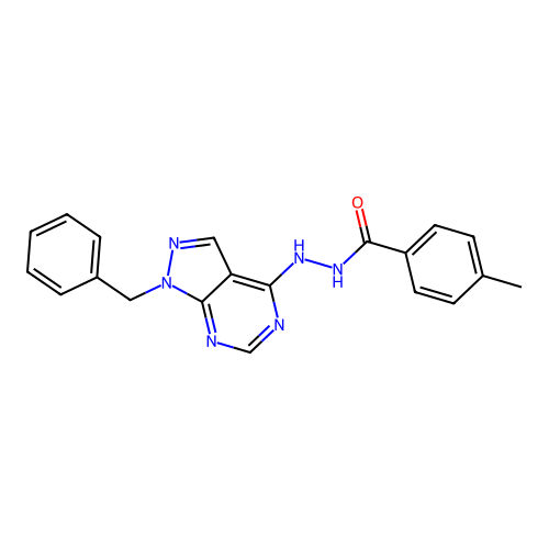 N'-(1-benzyl-1H-pyrazolo[3,4-d]pyrimidin-4-yl)-4-methylbenzohydrazide structure