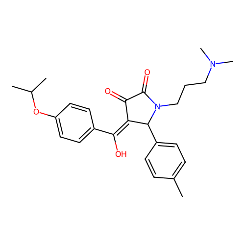 1-[3-(dimethylamino)propyl]-3-hydroxy-5-(4-methylphenyl)-4-[4-(propan-2-yloxy)benzoyl]-2,5-dihydro-1H-pyrrol-2-one structure