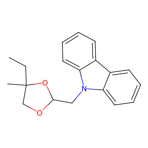 9-[(4-ethyl-4-methyl-1,3-dioxolan-2-yl)methyl]-9H-carbazole structure