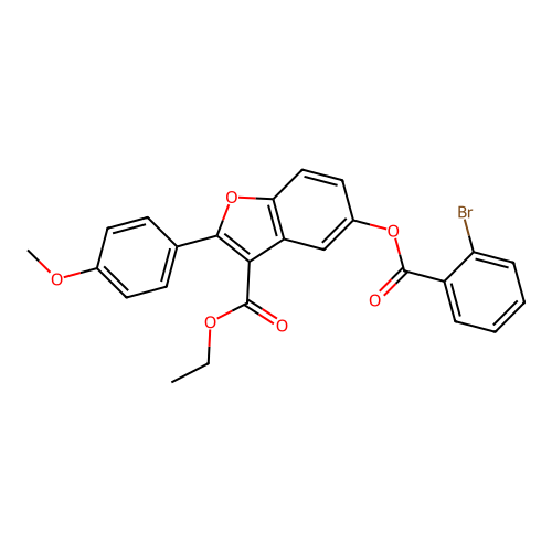 3-(Ethoxycarbonyl)-2-(4-methoxyphenyl)benzo[b]furan-5-yl 2-bromobenzoate structure