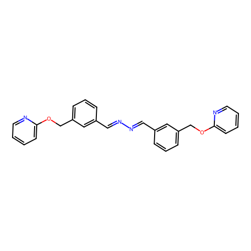 (1E,2E)-1,2-bis(3-((pyridin-2-yloxy)methyl)benzylidene)hydrazine structure