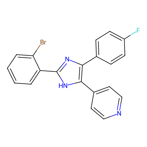 4-[2-(2-bromophenyl)-4-(4-fluorophenyl)-1H-imidazol-5-yl]Pyridine structure