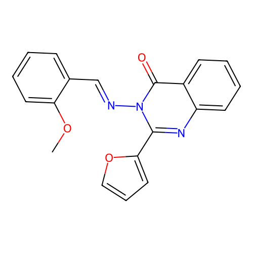 2-(2-furyl)-3-[(2-methoxybenzylidene)amino]-4(3H)-quinazolinone structure