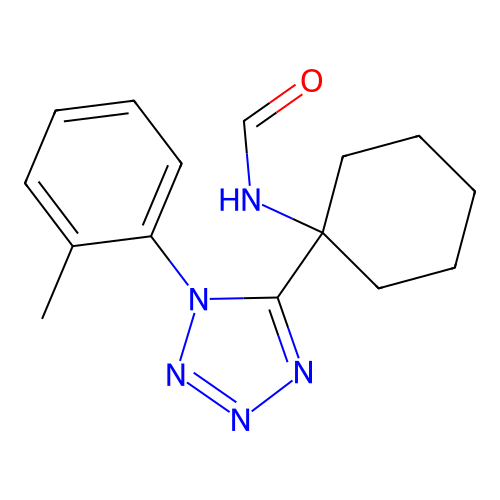 1-[1-(2-methylphenyl)-1H-tetraazol-5-yl]cyclohexylformamide structure