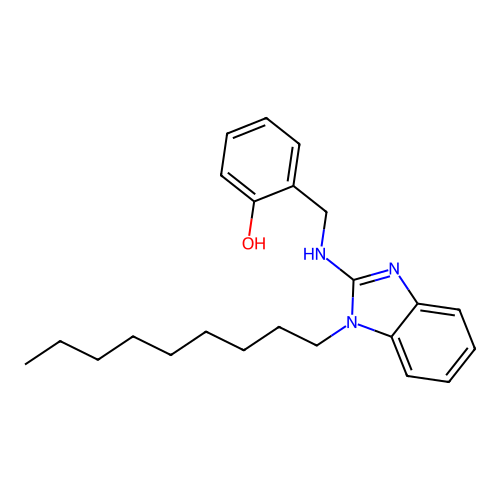 2-{[(1-nonyl-1H-benzimidazol-2-yl)amino]methyl}phenol structure