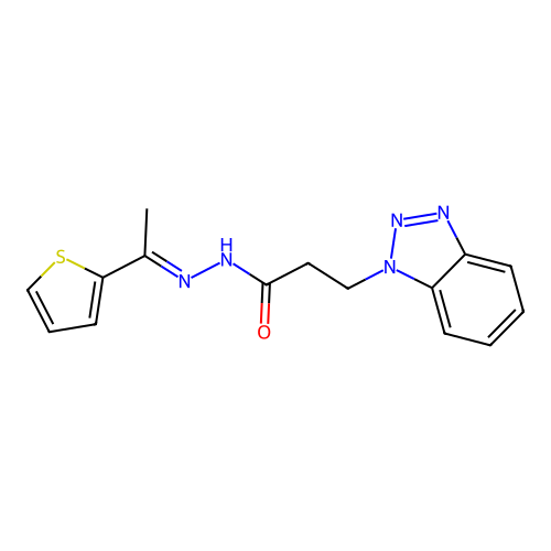 3-(1H-1,2,3-Benzotriazol-1-YL)-N'-(1-(2-thienyl)ethylidene)propanohydrazide structure