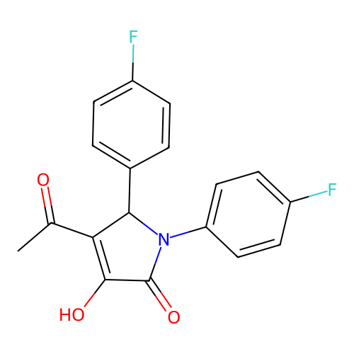 3-Acetyl-1,2-bis(4-fluorophenyl)-4-hydroxy-5-oxo-3-pyrroline structure