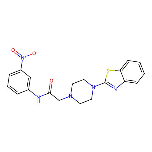 2-[4-(1,3-benzothiazol-2-yl)piperazin-1-yl]-N-(3-nitrophenyl)acetamide structure