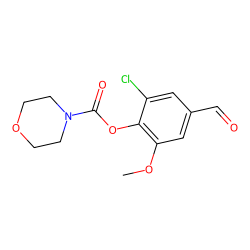 2-Chloro-4-formyl-6-methoxyphenyl morpholine-4-carboxylate structure