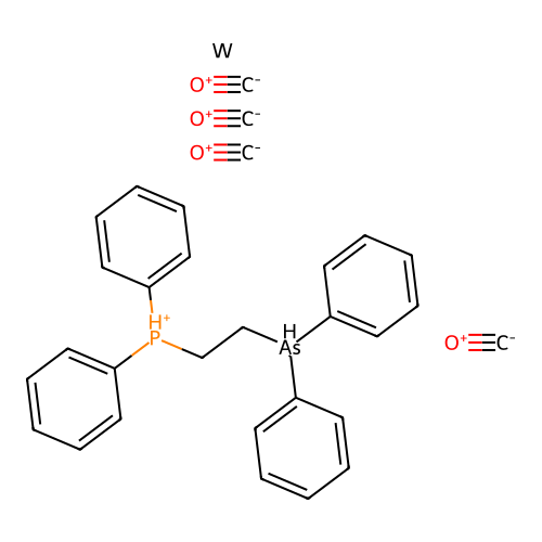 IUPAC: Carbon Monoxide; 2-diphenylphosphaniumylethyl-hydrido-diphenyl-arsenic; Tungsten structure