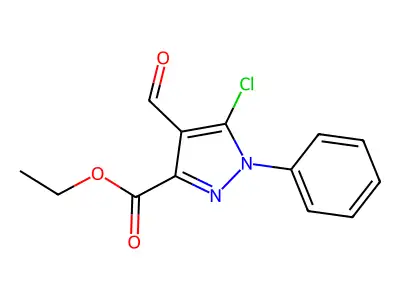 ethyl 5-chloro-4-formyl-1-phenyl-1H-pyrazole-3-carboxylate structure