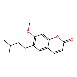 2H-1-Benzopyran-2-one, 7-methoxy-6-(3-methylbutyl)- structure