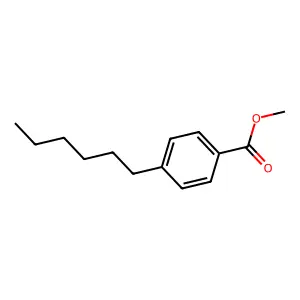 Benzoic acid, 4-hexyl-, methyl ester structure