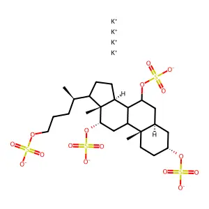 Petromyzonol-3,7,12,21-tetrasulfate structure