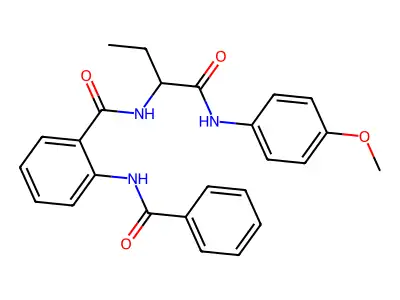 2-benzamido-N-[1-(4-methoxyanilino)-1-oxobutan-2-yl]benzamide structure