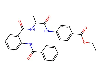 Ethyl 4-({N-[2-(benzoylamino)benzoyl]alanyl}amino)benzoate structure