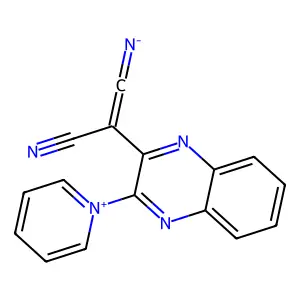 [2-Cyano-2-(3-pyridin-1-ium-1-ylquinoxalin-2-yl)ethenylidene]azanide structure
