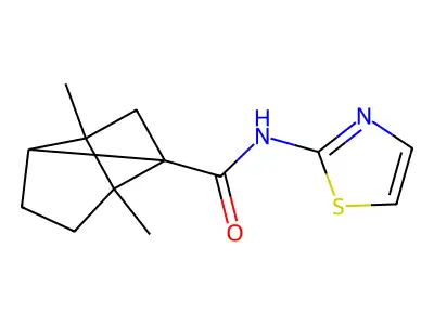 2,6-Dimethyl-N-(1,3-thiazol-2-yl)tricyclo[3.2.0.0~2,6~]heptane-1-carboxamide structure