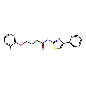 4-(2-methylphenoxy)-N-(4-phenyl-1,3-thiazol-2-yl)butanamide structure