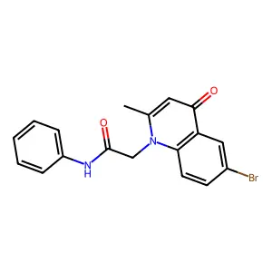 2-(6-bromo-2-methyl-4-oxoquinolin-1-yl)-N-phenylacetamide structure