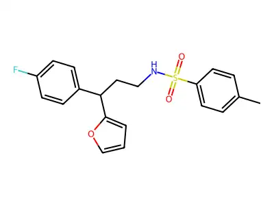 N-[3-(4-fluorophenyl)-3-(furan-2-yl)propyl]-4-methylbenzenesulfonamide structure