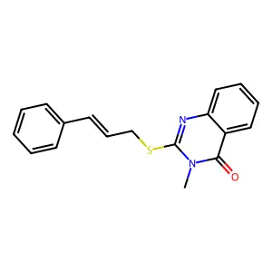 3-methyl-2-{[(2E)-3-phenylprop-2-en-1-yl]sulfanyl}quinazolin-4(3H)-one structure