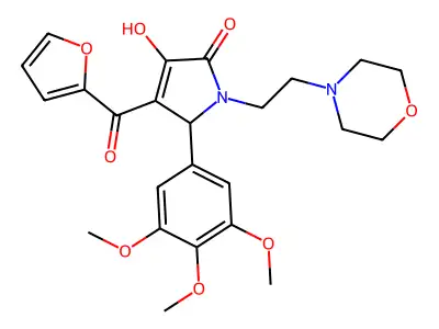 4-(furan-2-carbonyl)-3-hydroxy-1-(2-morpholinoethyl)-5-(3,4,5-trimethoxyphenyl)-1H-pyrrol-2(5H)-one structure