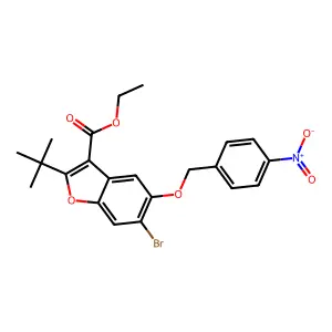 Ethyl 6-bromo-2-tert-butyl-5-[(4-nitrophenyl)methoxy]-1-benzofuran-3-carboxylate structure