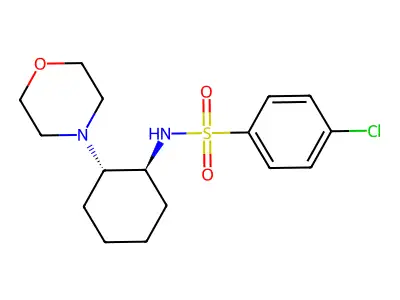 4-chloro-N-(2-morpholin-4-ylcyclohexyl)benzenesulfonamide structure