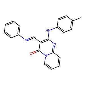 3-[(E)-(phenylimino)methyl]-2-(4-toluidino)-4H-pyrido[1,2-a]pyrimidin-4-one structure