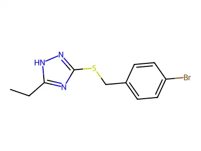 3-[(4-bromophenyl)methylsulfanyl]-5-ethyl-1H-1,2,4-triazole structure