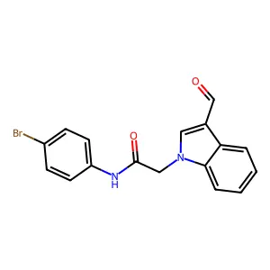N-(4-bromophenyl)-2-(3-formyl-1H-indol-1-yl)acetamide structure
