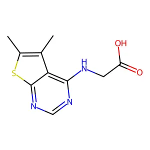 (5,6-Dimethyl-thieno[2,3-d]pyrimidin-4-ylamino)-acetic acid structure