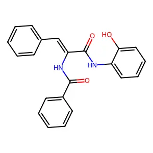 N-(1-{[(2-hydroxyphenyl)amino]carbonyl}-2-phenylvinyl)benzamide structure