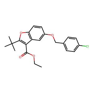 Ethyl 2-tert-butyl-5-[(4-chlorophenyl)methoxy]-1-benzofuran-3-carboxylate structure