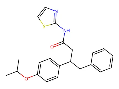 4-phenyl-3-(4-propan-2-yloxyphenyl)-N-(1,3-thiazol-2-yl)butanamide structure