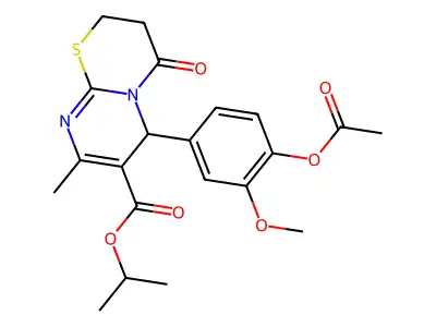propan-2-yl 6-[4-(acetyloxy)-3-methoxyphenyl]-8-methyl-4-oxo-2H,3H,4H,6H-pyrimido[2,1-b][1,3]thiazine-7-carboxylate structure