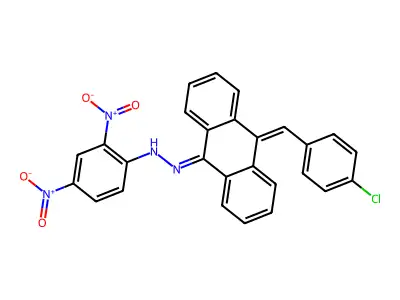 (Z)-1-((Z)-10-(4-chlorobenzylidene)anthracen-9(10H)-ylidene)-2-(2,4-dinitrophenyl)hydrazine structure