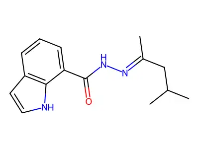 N-(4-methylpentan-2-ylideneamino)-1H-indole-7-carboxamide structure