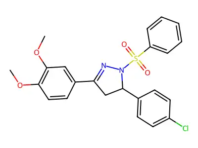 5-(4-chlorophenyl)-3-(3,4-dimethoxyphenyl)-1-(phenylsulfonyl)-4,5-dihydro-1H-pyrazole structure