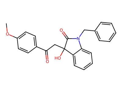 1-benzyl-3-hydroxy-3-[2-(4-methoxyphenyl)-2-oxoethyl]-1,3-dihydro-2H-indol-2-one structure